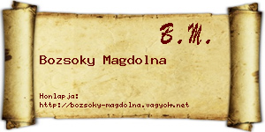 Bozsoky Magdolna névjegykártya