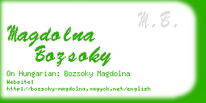 magdolna bozsoky business card